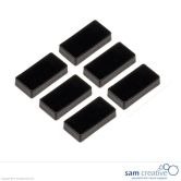 Aimant 12x24mm rectangulaire noir (Set of 6)
