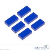 Aimant 12x24mm rectangulaire bleus (Set of 6)