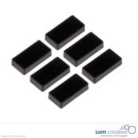 Aimant 12x24mm rectangulaire noir (Set of 6)