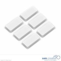 Aimant 12x24mm rectangulaire blancs (Set of 6)
