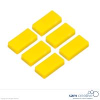 Aimant 12x24mm rectangulaire jaunes (Set of 6)