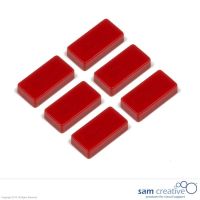 Aimant 12x24mm rectangulaire rouges (Set of 6)